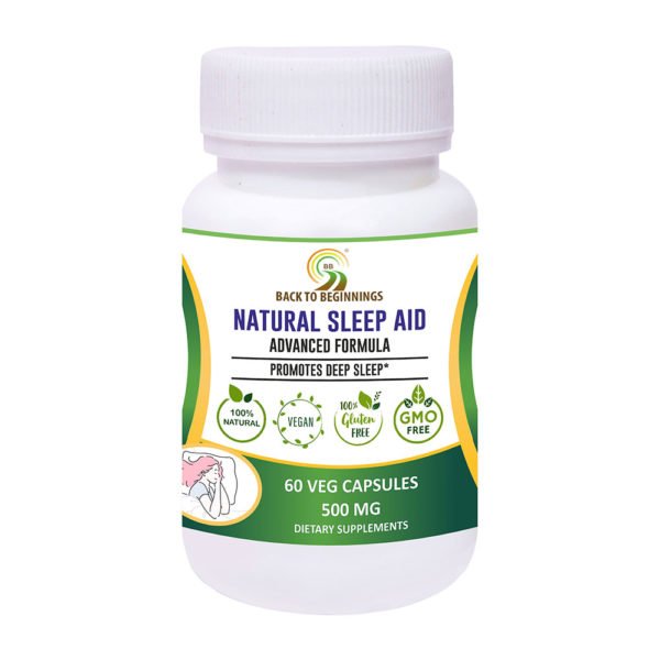 back to beginnings natural sleep aid 500 mg – 60 veg capsules