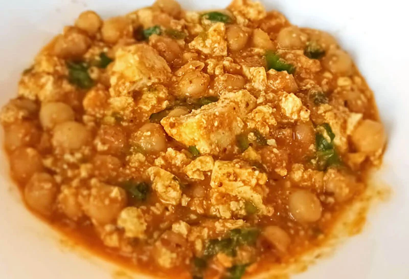 anil grover scrambled tofu chickpeas