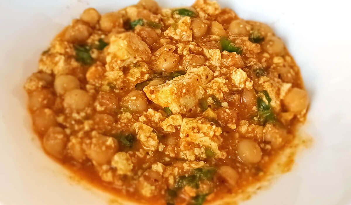 anil grover scrambled tofu chickpeas