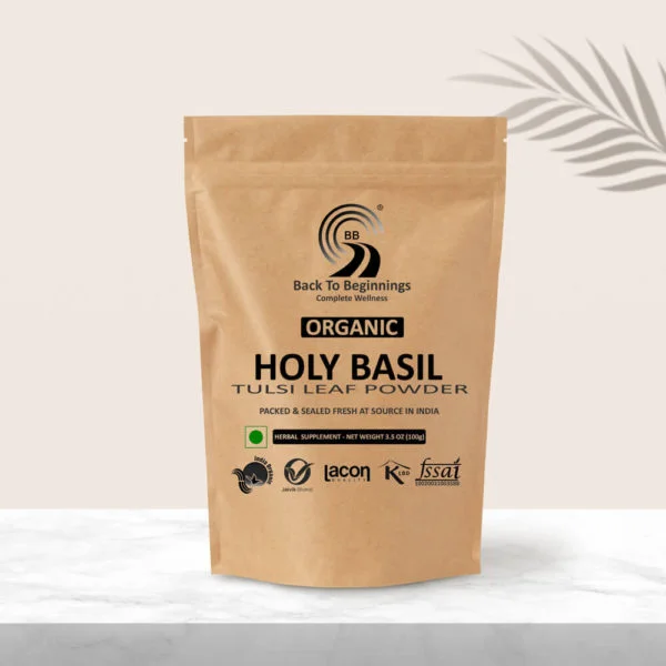back to beginnings organic holy basil | tulsi | leaf powder 100 gms